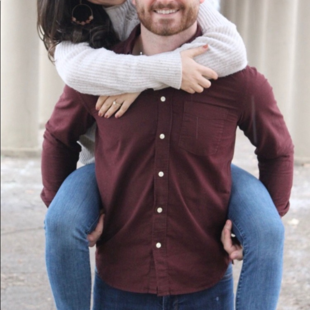 Mens maroon button down shirt